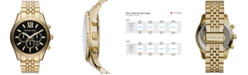 Michael Kors Men's Chronograph Lexington Gold-Tone Stainless Steel Bracelet Watch 45mm MK8286